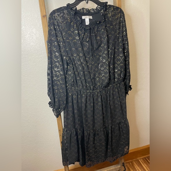 LONDON TIMES Clipped A-Line Dress - Picture 4 of 16